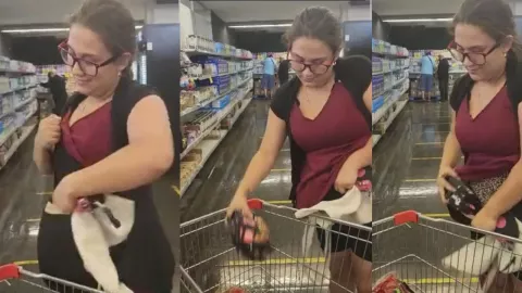 MUJER FINGE EMBARAZO