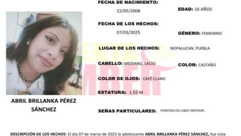 abril desaparecida nopalucan pueblaa alerta amber