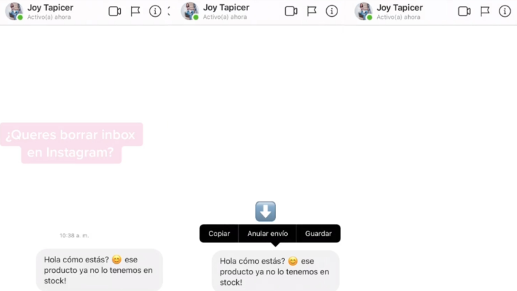 Truco de Instagram para anular el envío de mensajes
