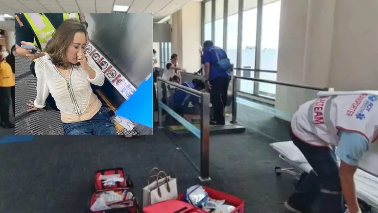 Mujer pierde la pierna tras atorarse en una banda transportadora del Aeropuerto