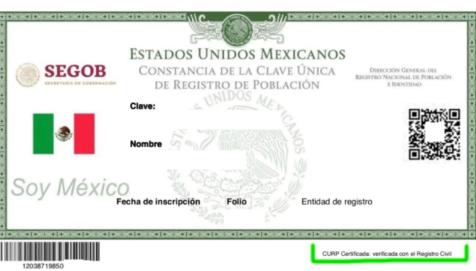 Dar de baja mi CURP certificada