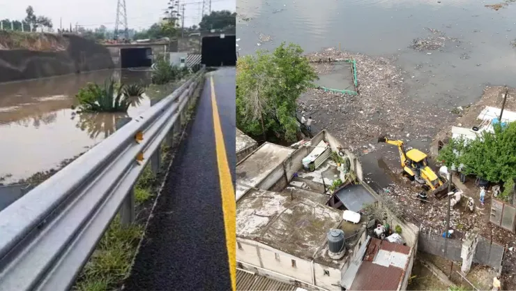 Cierre en Circuito Exterior Mexiquense en Cuautitlán Izcalli por Inundaciones