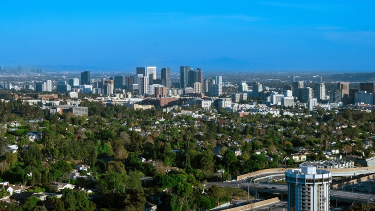 Vista panorámica del condado de Los Ángeles, en California.