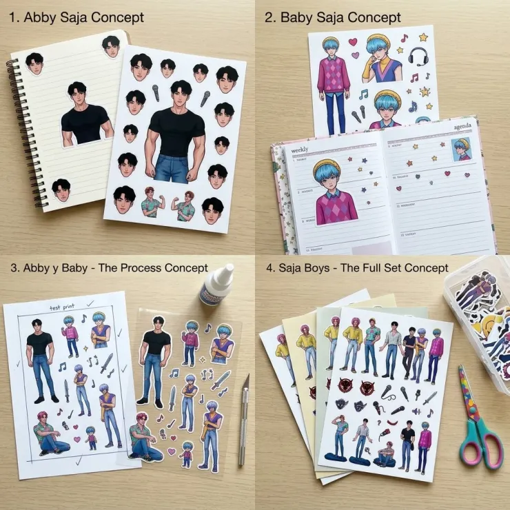 Plantillas stickers Abby y Baby