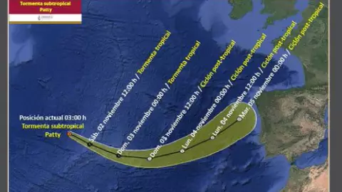 Confirman formación de la depresión tropical Patty en el Atlántico; esta es su ubicación