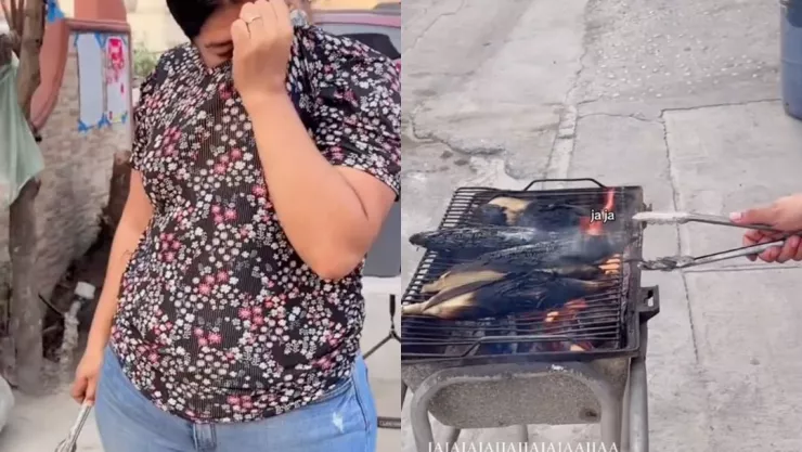 Mujer pone puesto de elotes por primera vez y terminan quemados