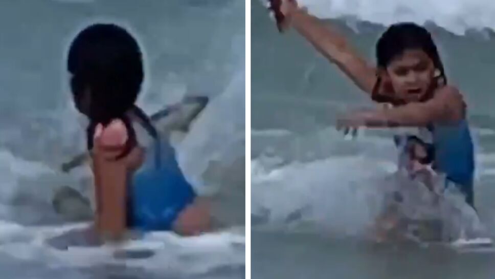 VIDEO: Mamá graba cómo su hija escapa del ataque de un tiburón VIDEO: Mamá graba cómo su hija escapa del ataque de un tiburón