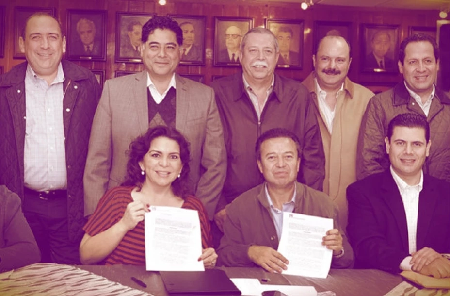 Cúpula priista en la firma de la convocatoria de su XXI Asamblea Nacional Ordinaria