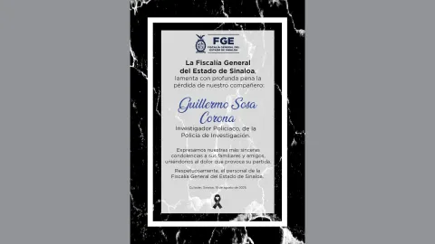 Confirma FGE muerte del Comandante Sosa