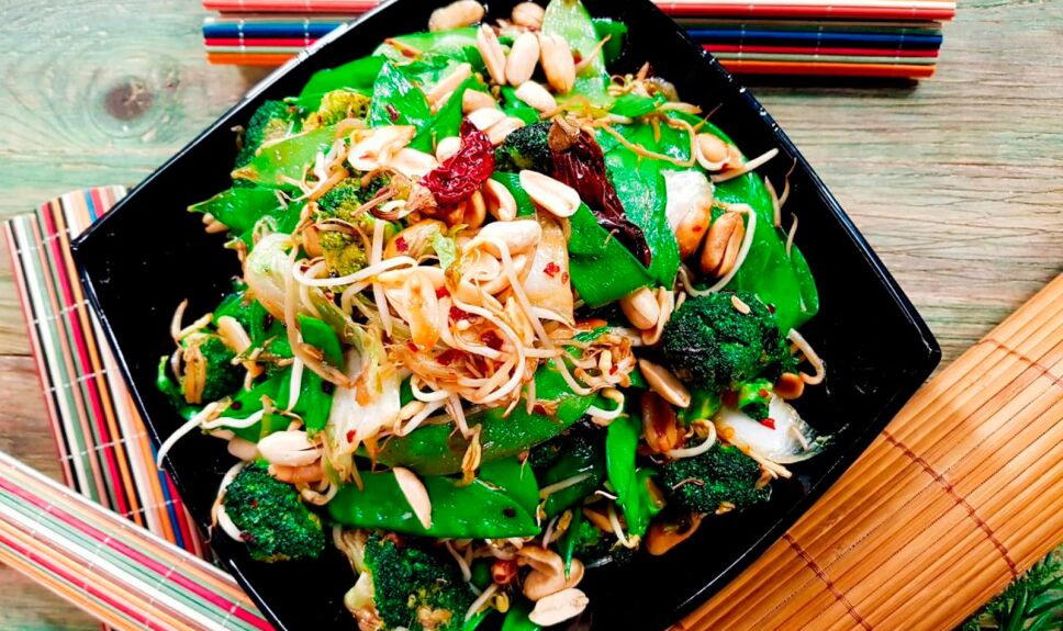Verduras chinas al ajo