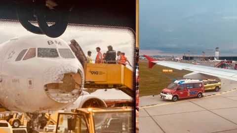Granizada destruye avión