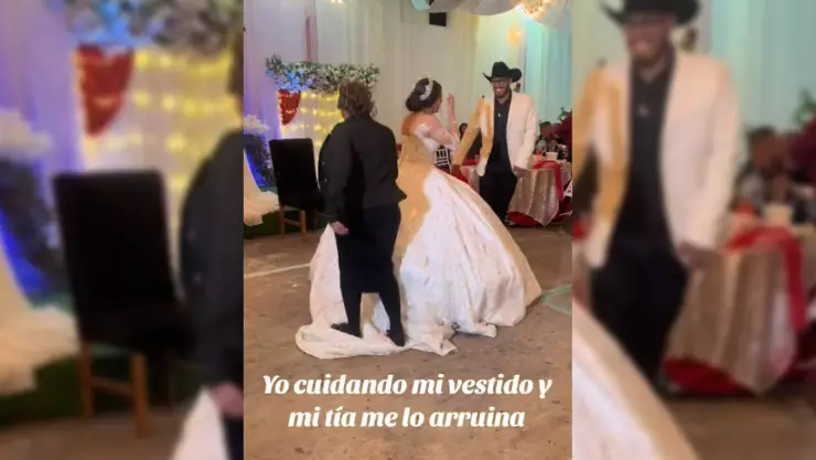 El video del momento en el que una invitada ARRUINA el vestido de novia de su SOBRINA