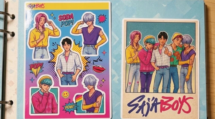 4 ideas de stickers originales de Baby Saja Boys tipo retro para decorar lo que quieras como una fan de KPop Demon Hunters