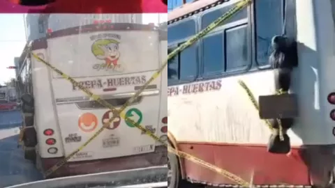 Camión en Culiacán con apología al delito en Halloween