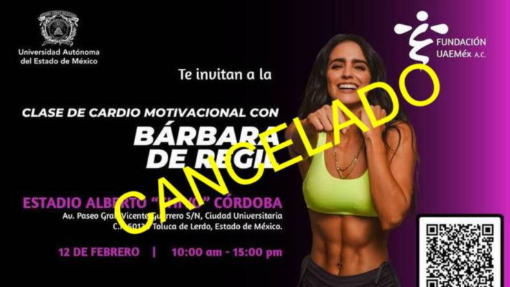 La Fundación UAEMex canceló la clase Cardio Motivacional que impartiría la actriz e influencer Bárbara de Regil.
