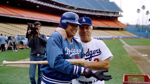 Lasorda y Fernando Valenzuela
