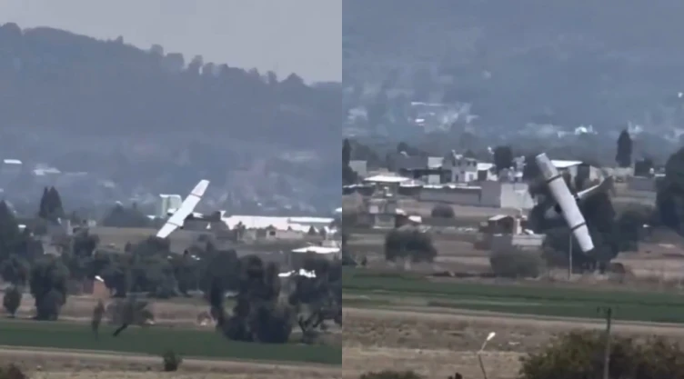 Video de la avioneta que se desplomó en Una #avioneta se desplomó en Huejotzingo, Puebla