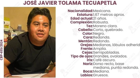 Desaparece el joven José Javier Tolama Tecuapetla en San Andrés Cholula