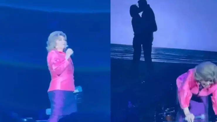 Angelica Maria caida.