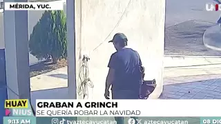 Captan a hombre robandose adornos de navidad en Mérida.