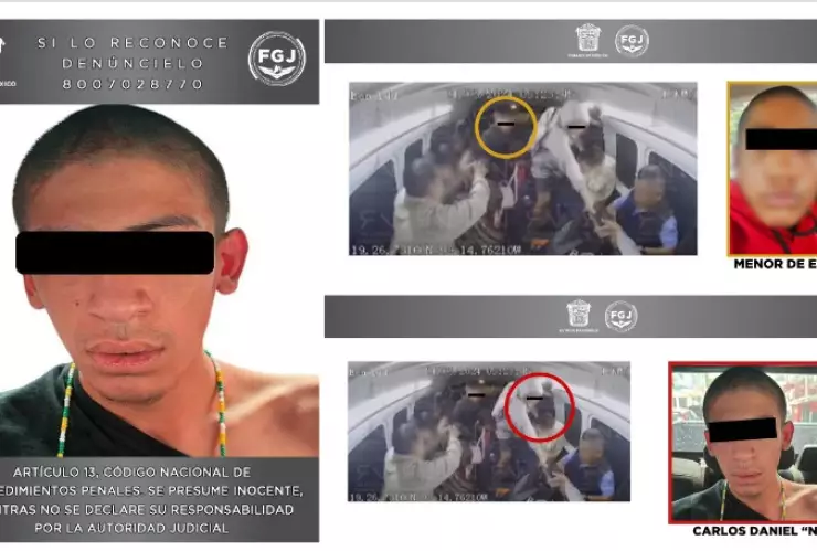 sujetos detenidos por robo a transporte público en Edomex