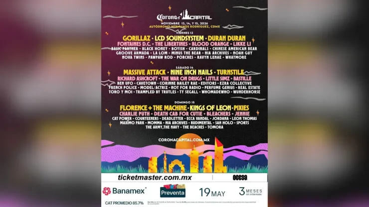 Cartel falso del Corona Capital 2026