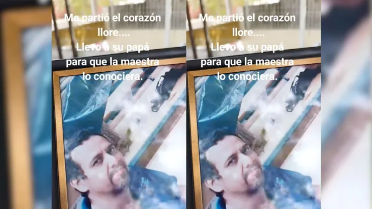 Niño lleva la foto de su papá fallecido a su escuela para que su maestra lo conozca. .jpg