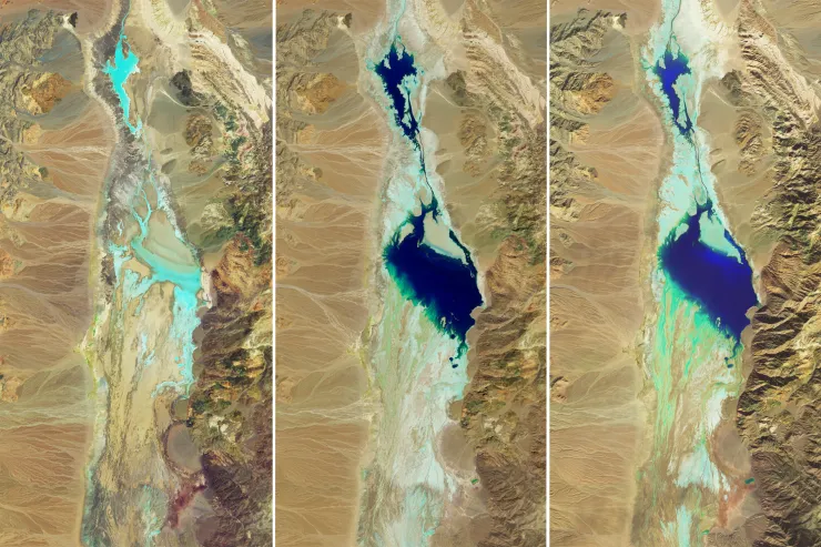 Imágenes de la cuenca Badwater del Valle de la Muerte de California.