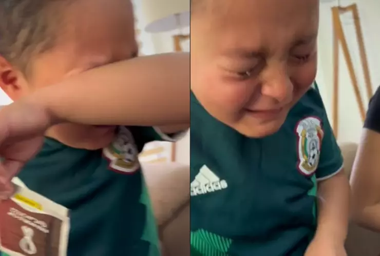 Reacción de niño se viraliza.