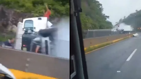 VIDEO | Tráiler queda volcado en APARATOSO ACCIDENTE sobre autopista Tepic-GDL HOY 24 de agosto