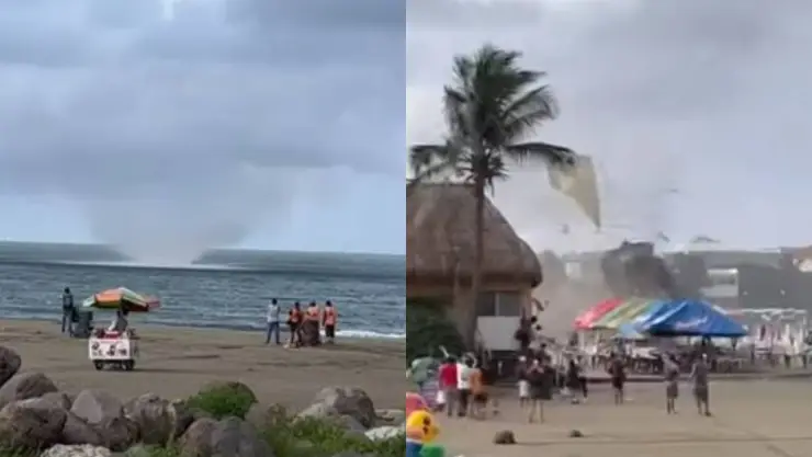 VIDEO Reportan tromba marina y tornado en Veracruz