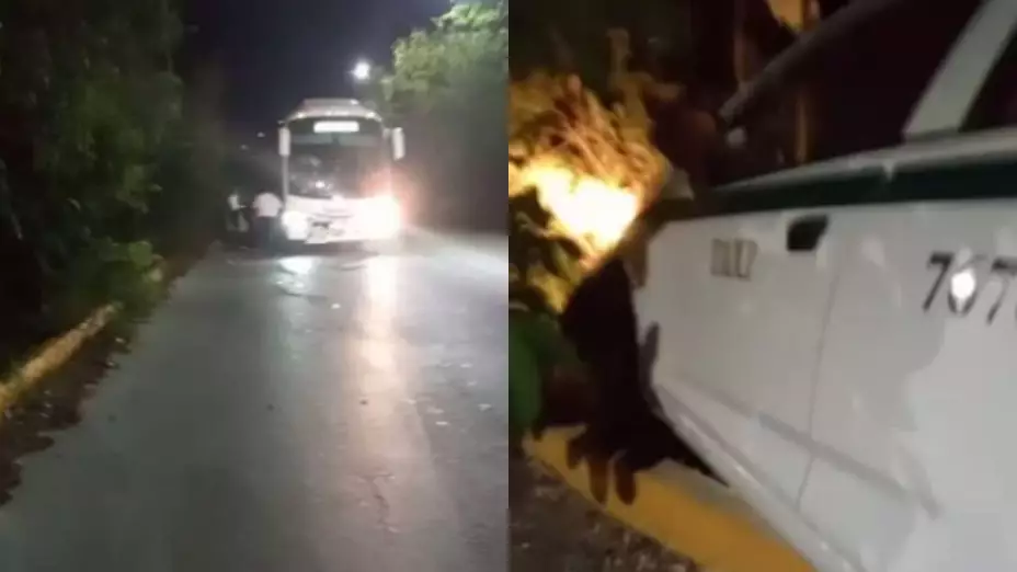 Se registra accidente vehicular en el periférico de Cancún
