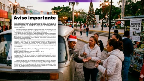 Aumento del pasaje en Chiapas: nuevas tarifas del transporte público desde el 25 de diciembre de 2025
