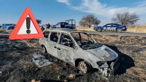 ¿Cómo terminó una camioneta quemada en Asientos, Aguascalientes el 17 de febrero Así ocurrió el accidente