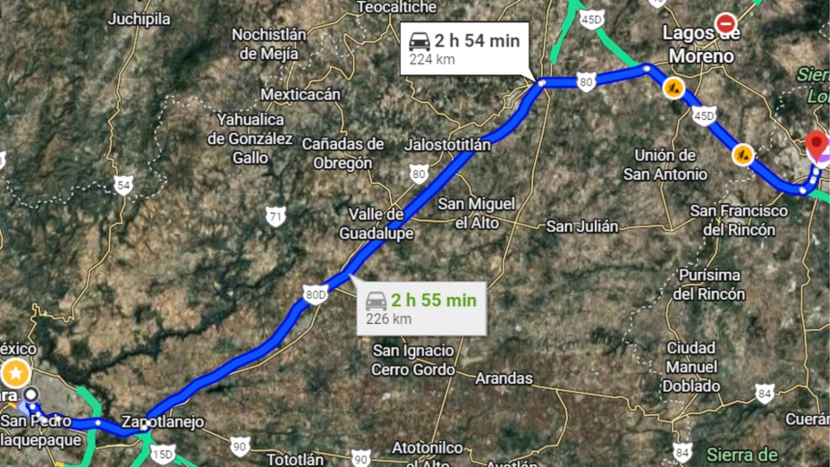 tráfico carretera Guadalajara León hoy 19 de noviembre.png
