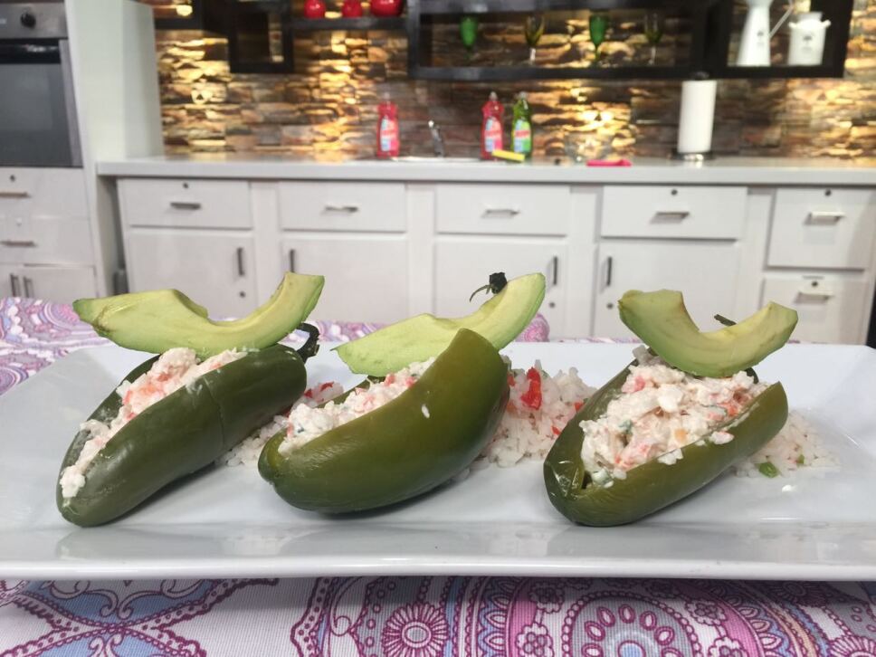 Chiles rellenos de mariscos