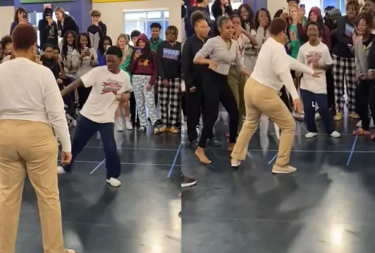 Maestra es retada por estudiante a batalla de baile