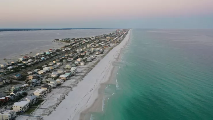 Vista de St. George Island desde el cielo.