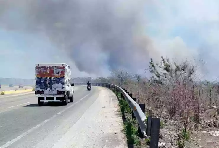 ÚLTIMO MOMENTO_ Personas evacuadas por el fuerte incendio en la Mérida - Motul