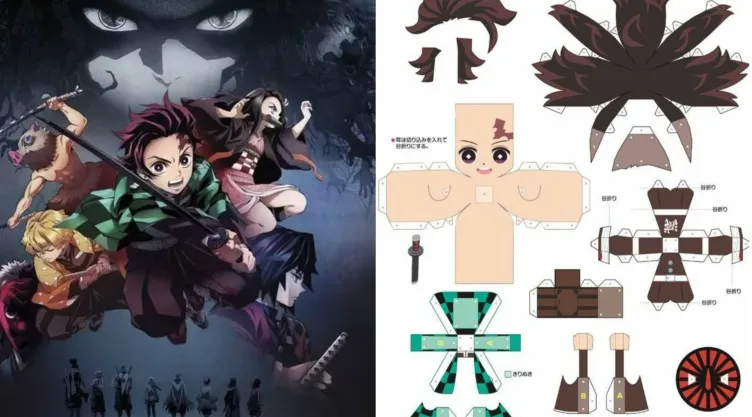 Demon Slayer Plantillas de papercraft para imprimir y armar de los personajes del anime.jpg