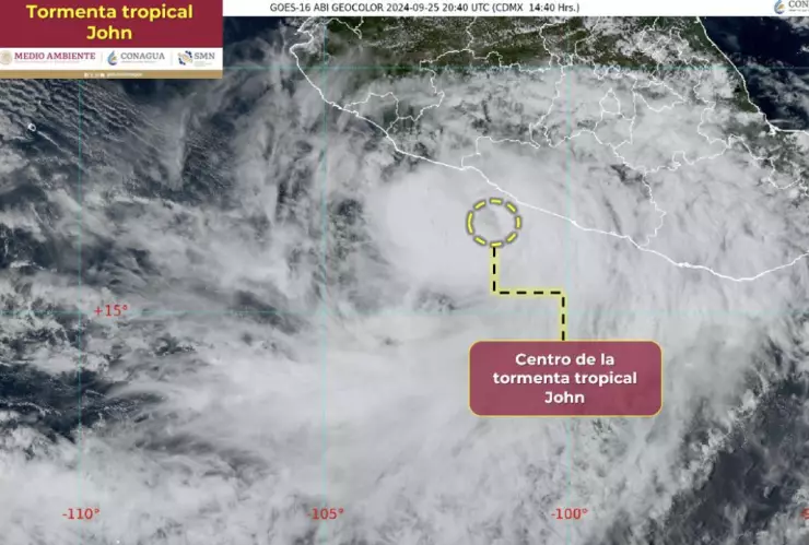 Trayectoria tormenta tropical huracán John