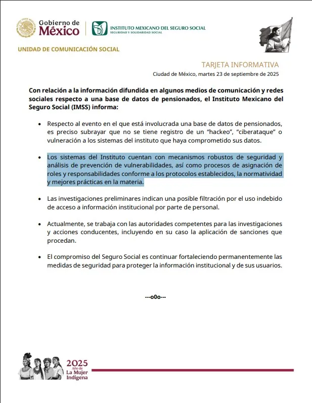 comunicado IMSS