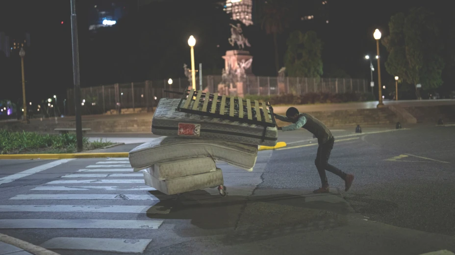Indigente en Buenos Aires, Argentina.