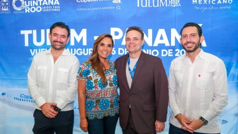 La gobernadora Mara Lezama recibió al primer vuelo de Copa Airlines en Tulum