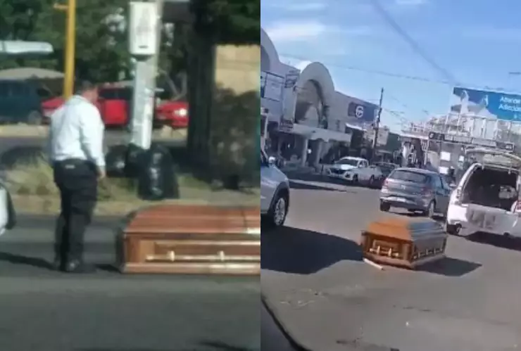 Ataud cae de carroza en avenida de Culiacán, Sinaloa