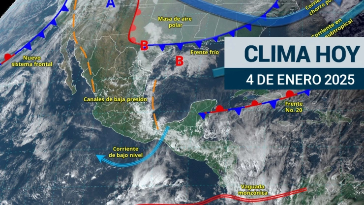 Consulta el pronóstico del clima para este sábado 4 de enero de 2025.