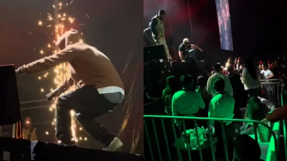 Video La caída de Natanael Cano en concierto en Toluca