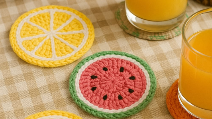 5 ideas de portavasos de crochet en forma de frutas, súper aesthetic para el verano