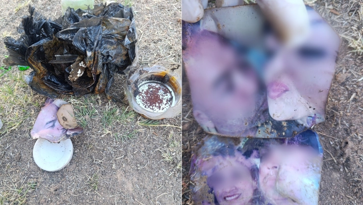 ¡Inquietantes FOTOGRAFÍAS! Localizan presunta evidencia de un amarre de amor enterrado en un panteón