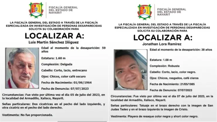 Periodistas desaparecidos Nayarit ficha de búsqueda